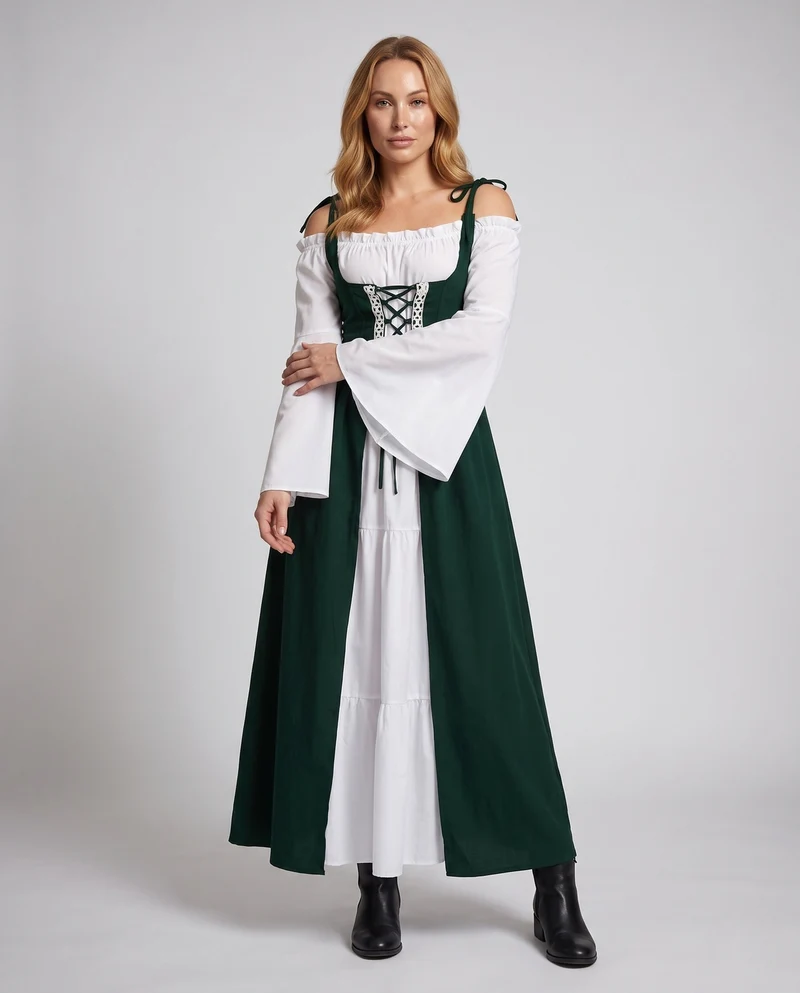 Damen historisches Gewand mit raffinierten Schnürdetails Nord Taschen