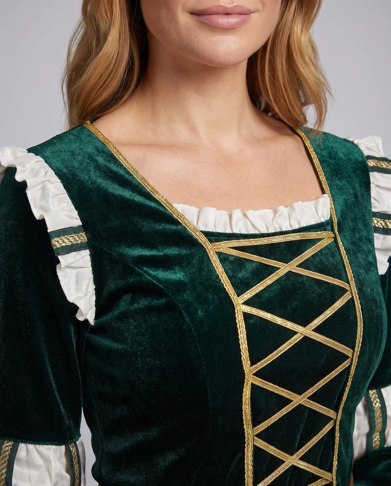 Damen historisches Kostüm mit elegantem Samt und keltischen Motiven Nord Taschen