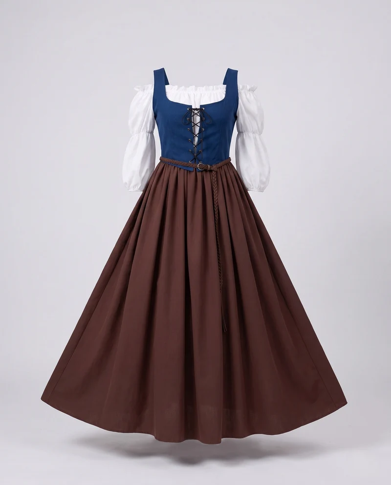 Damen historisches Landhauskleid Nord Taschen
