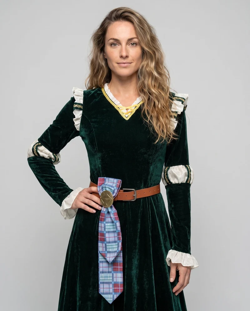 Damen historisches Samtkleid mit keltischen Verzierungen Nord Taschen