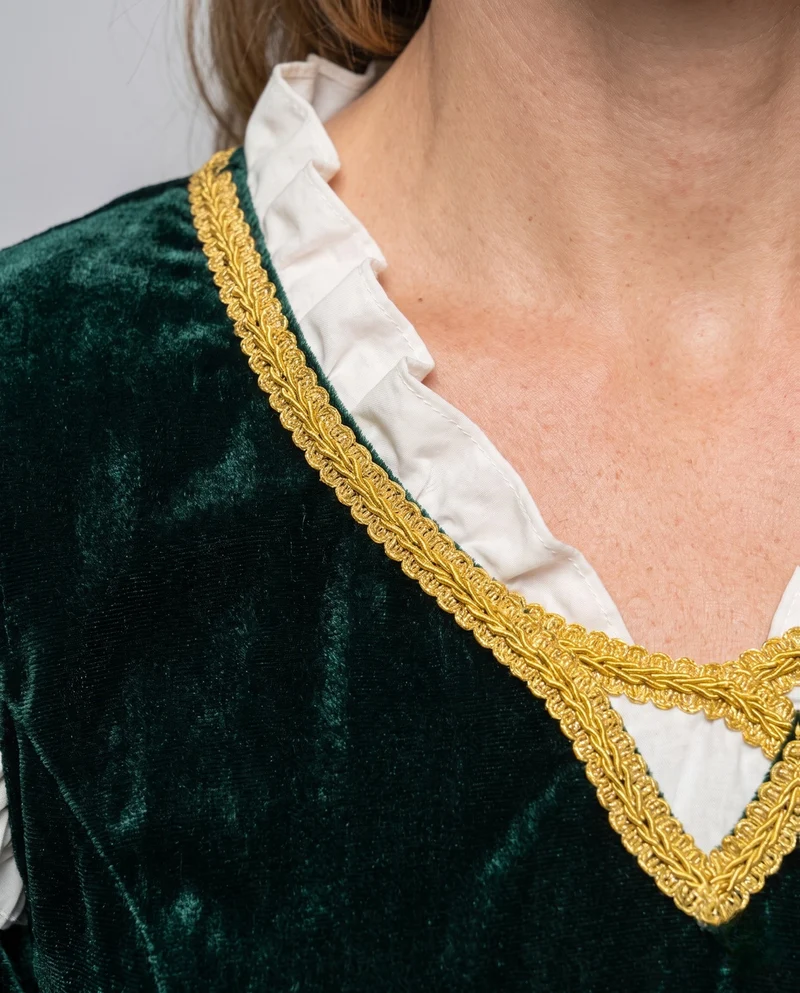 Damen historisches Samtkleid mit keltischen Verzierungen Nord Taschen