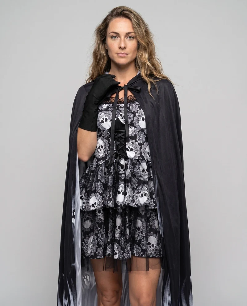 Damen Kapuzenmantel mit Totenkopf-Motiv Nord Taschen