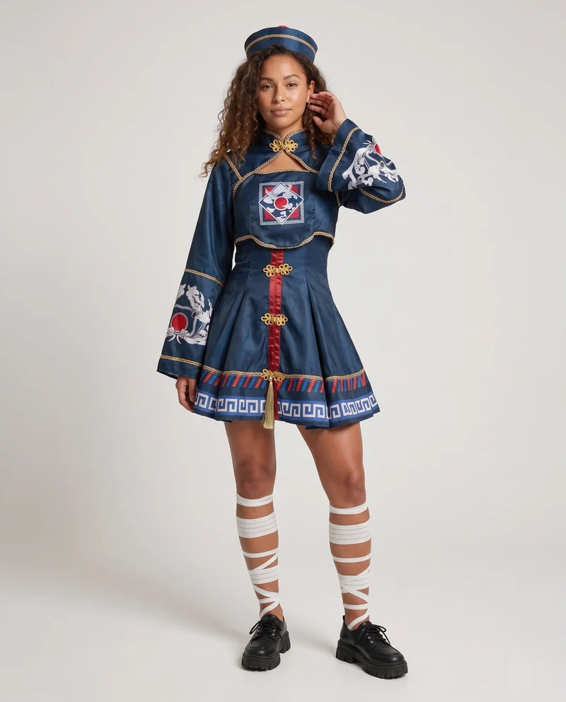 Damen Kostüm im traditionellen asiatischen Stil Nord Taschen