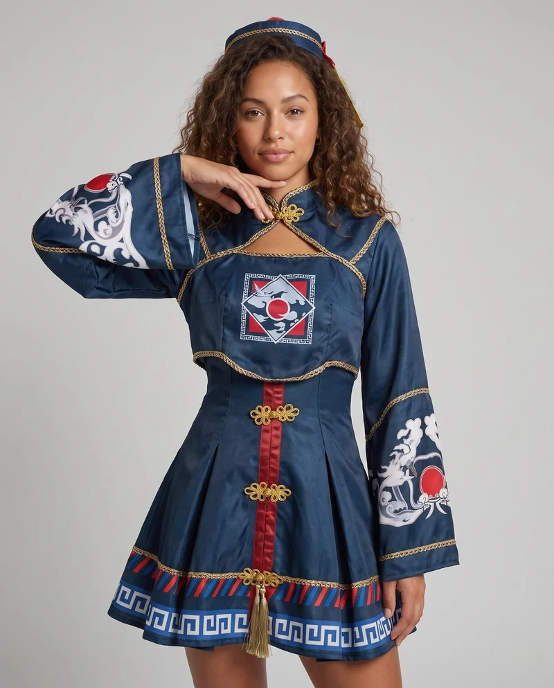 Damen Kostüm im traditionellen asiatischen Stil Nord Taschen