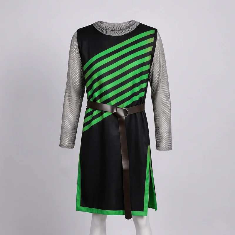 Damen Kostümset mit gestreiftem Kleid und Kettenhemd-Elementen Nord Taschen