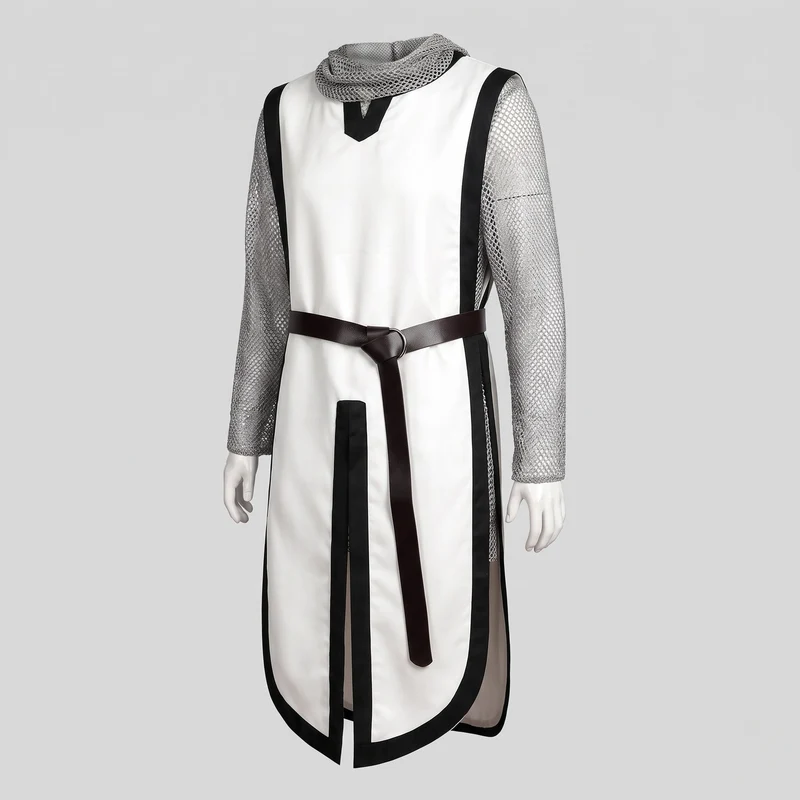 Damen Kostümset mit gestreiftem Kleid und Kettenhemd-Elementen Nord Taschen