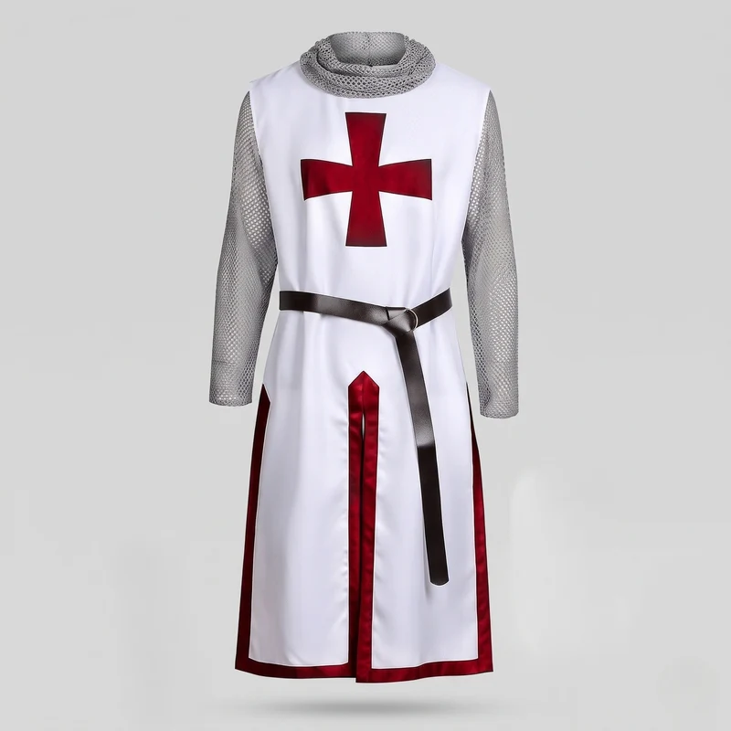 Damen Kostümset mit gestreiftem Kleid und Kettenhemd-Elementen Nord Taschen