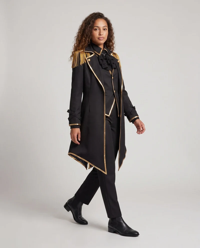 Damen Kostümset mit historisch inspirierter Frackjacke und eleganten Accessoires Nord Taschen