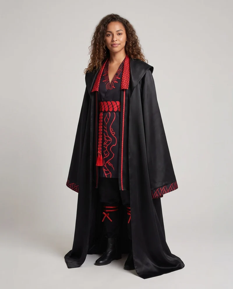 Damen Kostümset mit kunstvoll gestalteter Robe und Details Nord Taschen