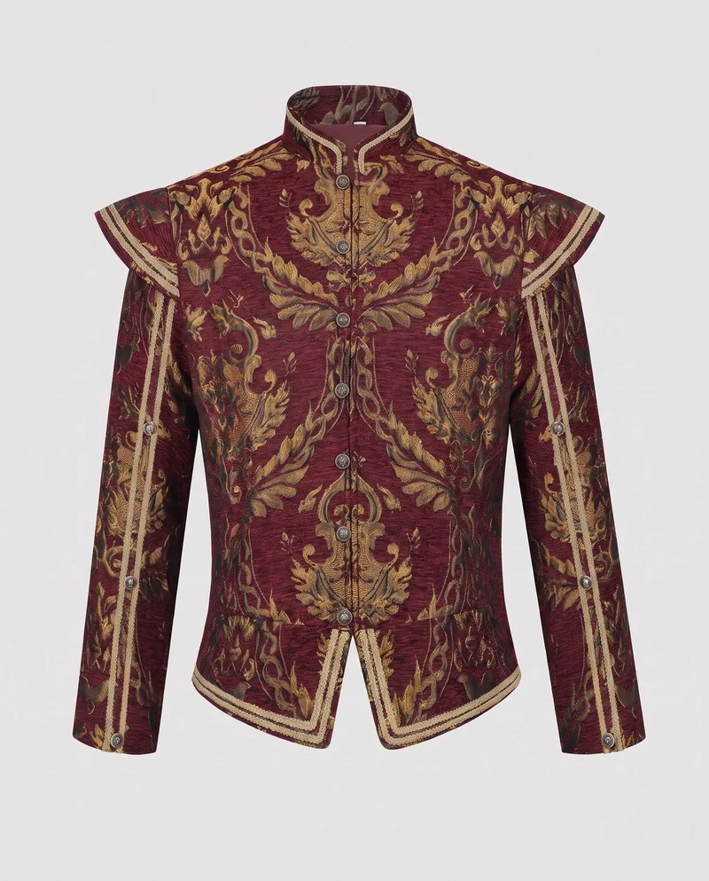 Damen Luxuriöse Jacquard-Jacke mit kunstvollen Stickereien Nord Taschen
