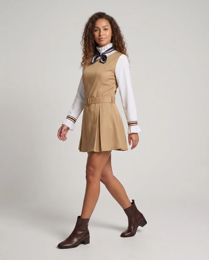 Damen modisches Kleid mit Schleife Nord Taschen