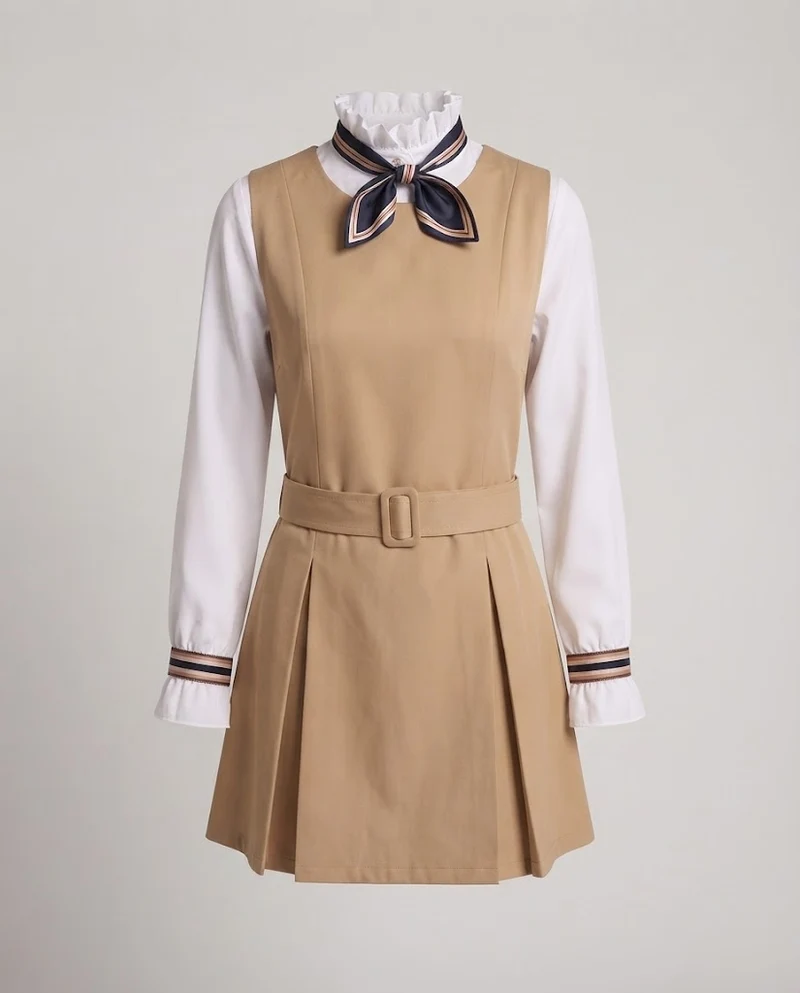 Damen modisches Kleid mit Schleife Nord Taschen