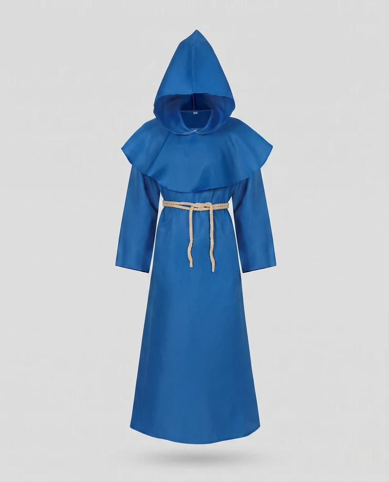 Damen Mönchskostüm mit Kapuzenumhang und Taillengürtel Nord Taschen