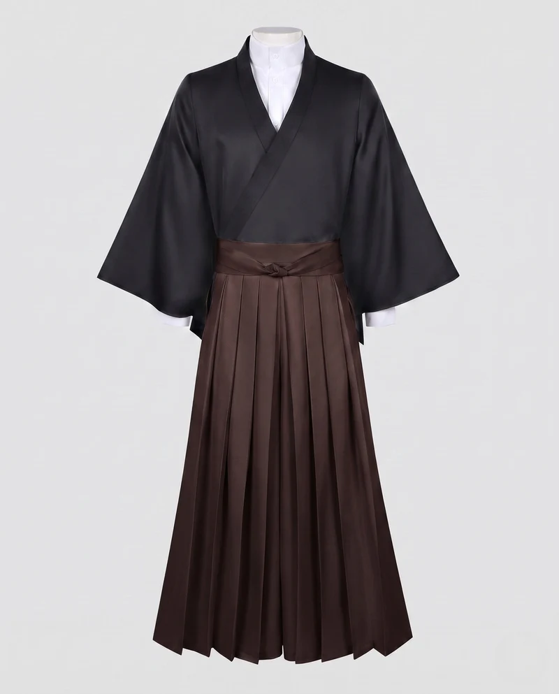 Damen traditionelles Kimono-Outfit mit Gürtel und Hemd Nord Taschen