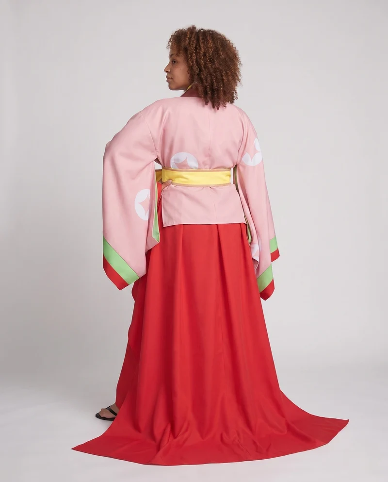 Damen traditionelles Kimono-Set mit kunstvollen Verzierungen und Schleifen Nord Taschen