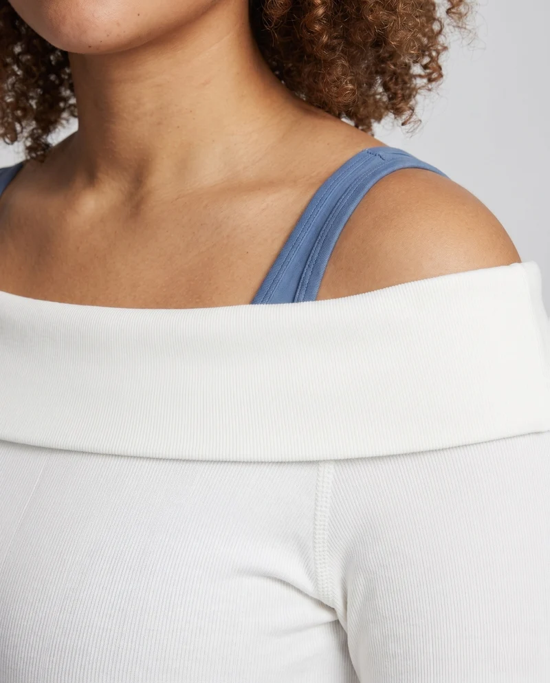 Damen trendy Freizeitoberteil mit Schulterfreiem Design und auffälligem Druck Nord Taschen