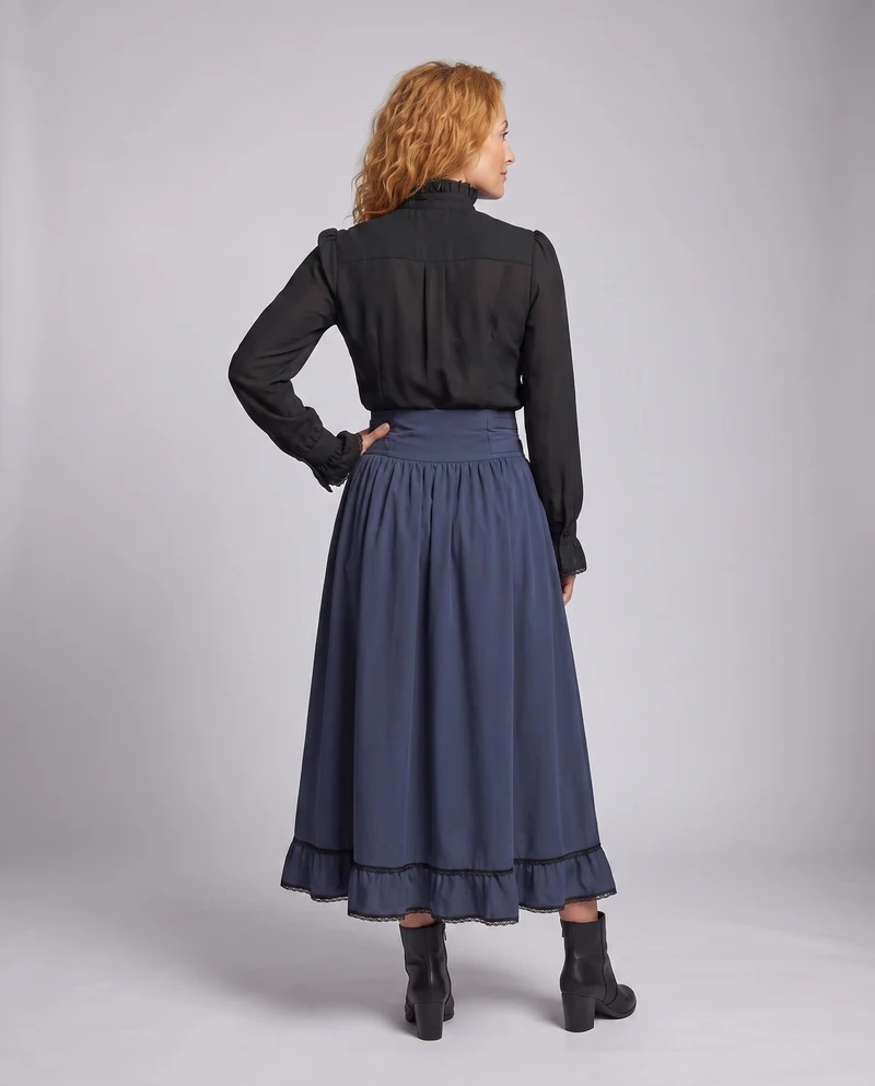 Damen viktorianisches Kleid mit Rüschen und Zierknöpfen Nord Taschen