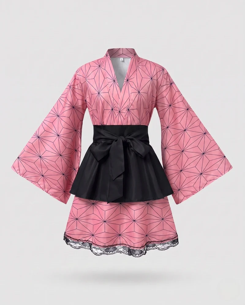 Damen Designer Kimono mit großflächigem Karomuster Nord Taschen
