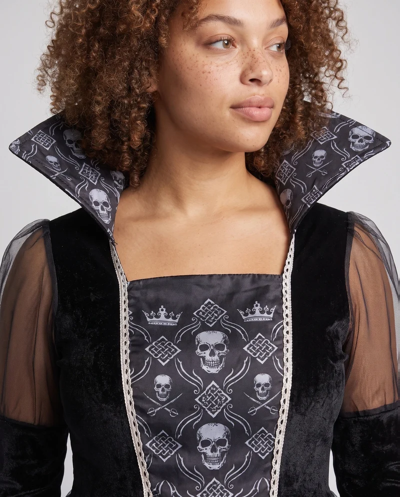 Damen Elegantes Gruselkleid mit raffinierten transparenten Ärmeln und Spitzenverzierungen Nord Taschen