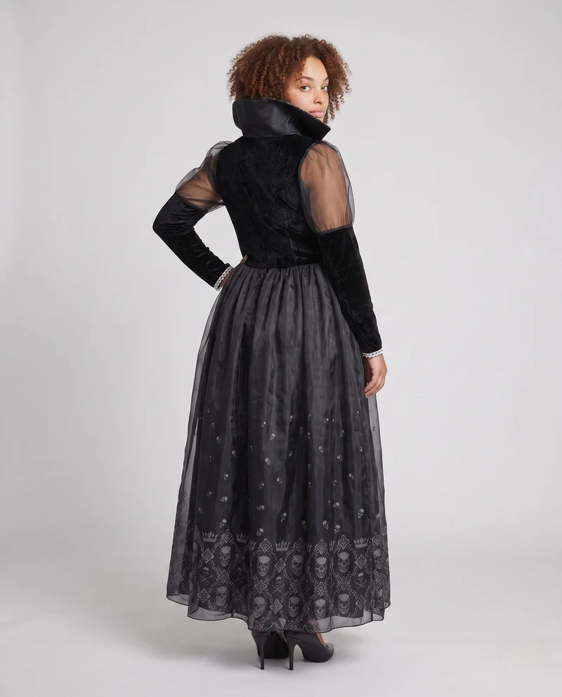 Damen Elegantes Gruselkleid mit raffinierten transparenten Ärmeln und Spitzenverzierungen Nord Taschen