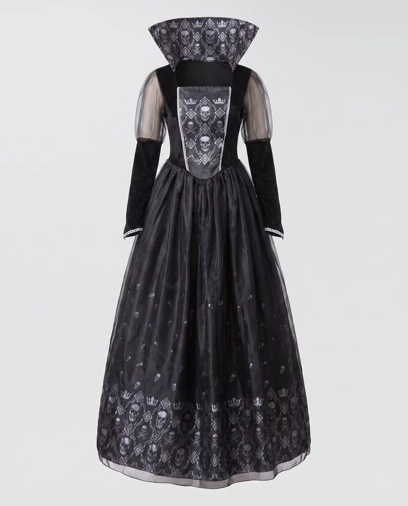 Damen Elegantes Gruselkleid mit raffinierten transparenten Ärmeln und Spitzenverzierungen Nord Taschen