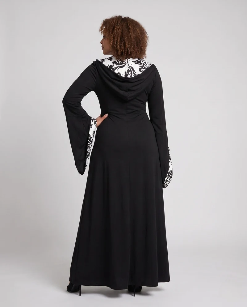 Damen Elegantes Kapuzenkleid mit floralem Muster Nord Taschen