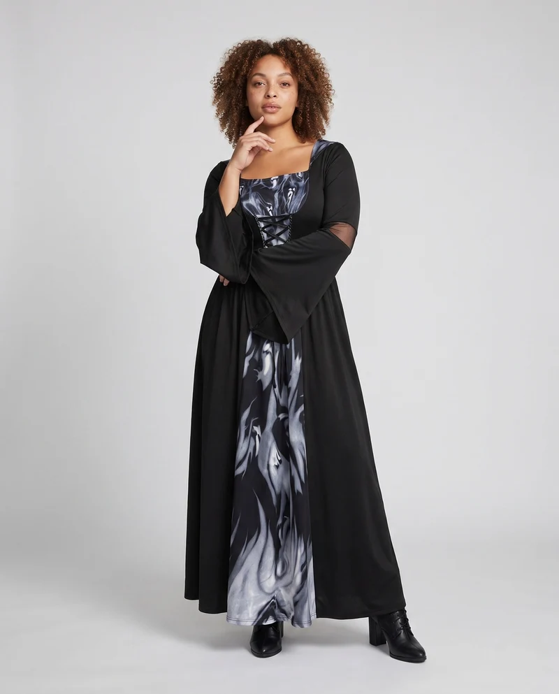 Damen elegantes Kapuzenkleid mit schimmernden Details Nord Taschen