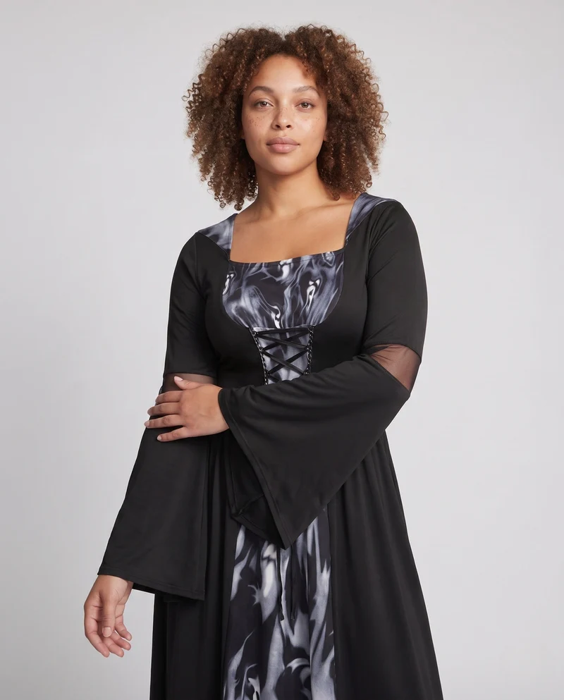 Damen elegantes Kapuzenkleid mit schimmernden Details Nord Taschen