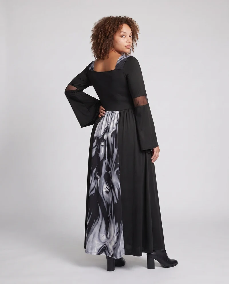Damen elegantes Kapuzenkleid mit schimmernden Details Nord Taschen