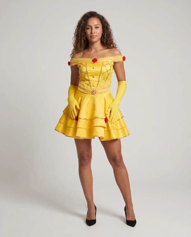 Damen märchenhaftes Kostümkleid mit Rüschendetails und elegantem Off-Shoulder Design Nord Taschen