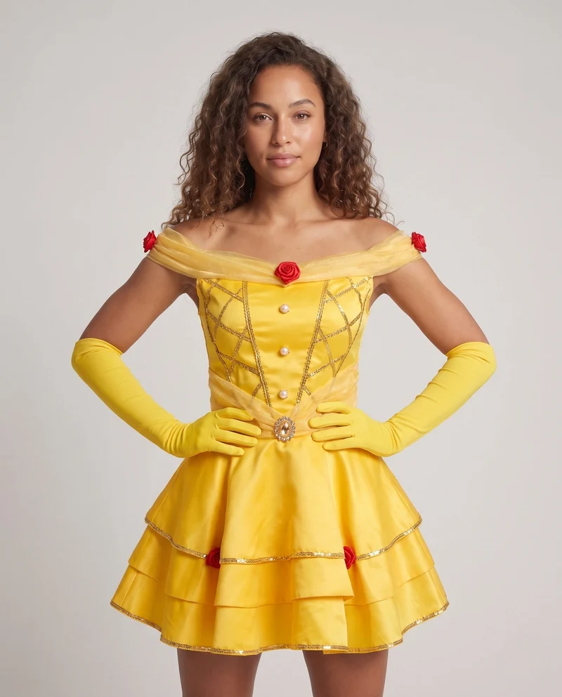 Damen märchenhaftes Kostümkleid mit Rüschendetails und elegantem Off-Shoulder Design Nord Taschen