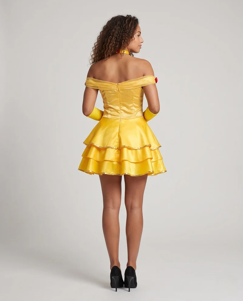 Damen märchenhaftes Kostümkleid mit Rüschendetails und elegantem Off-Shoulder Design Nord Taschen