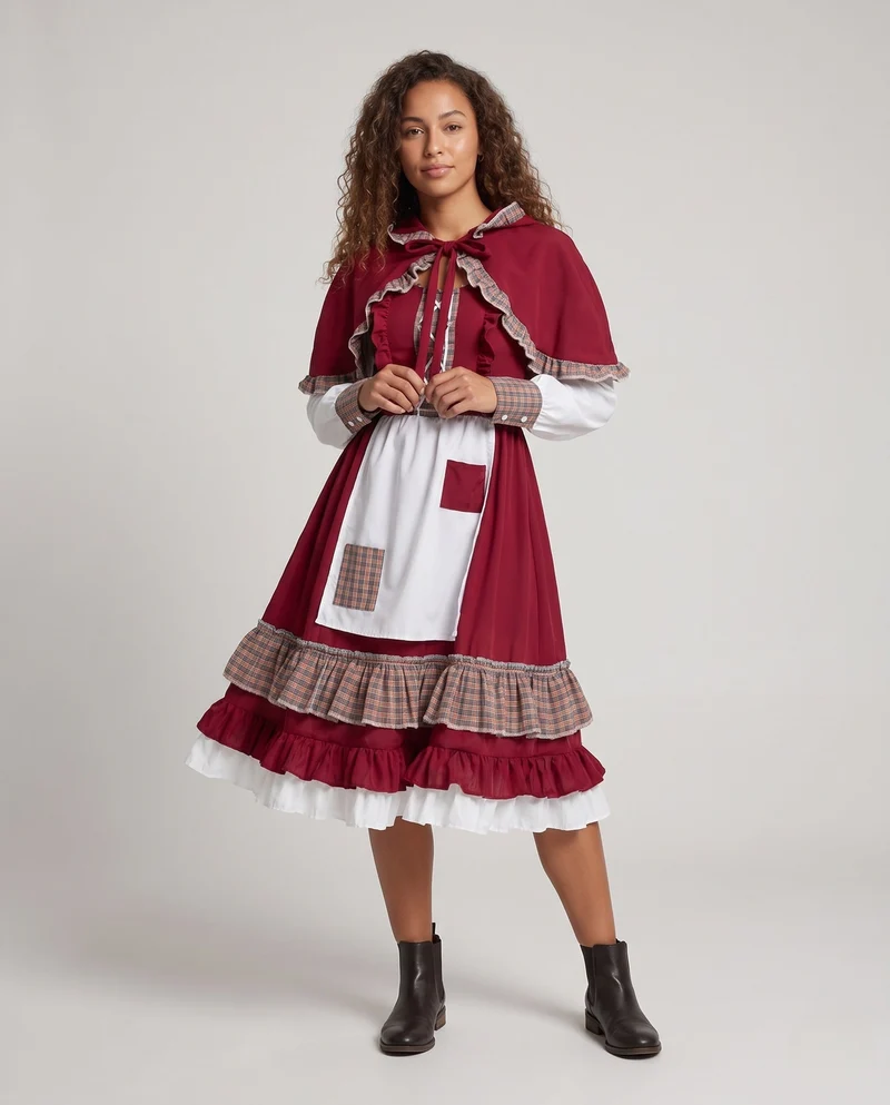 Damen Märchenhaftes Rotkäppchen-Kleid Nord Taschen