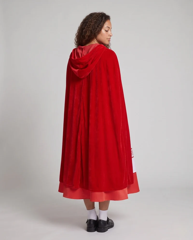 Damen Märchenhaftes Rotkäppchen-Kleid mit eleganter Kapuze Nord Taschen