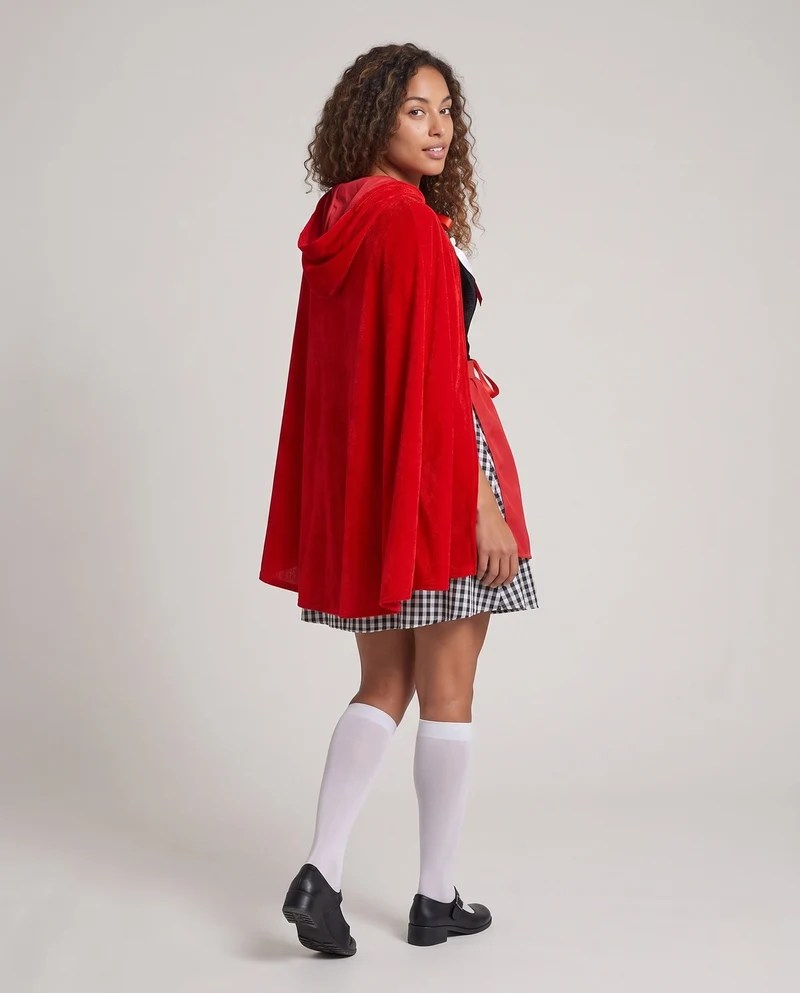 Damen Märchenhaftes Rotkäppchen-Kostüm mit eleganter Kapuze und fröhlichem Tüllrock Nord Taschen