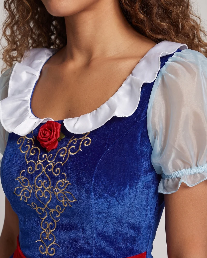 Damen Märchenprincess Kostüm mit Puffärmeln und Rüschendetails Nord Taschen