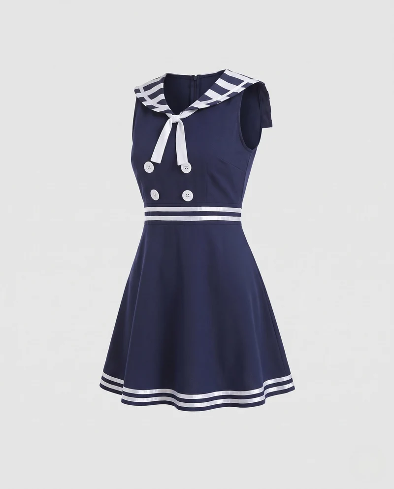Damen Matrosen-Kleid mit eleganten Details Nord Taschen