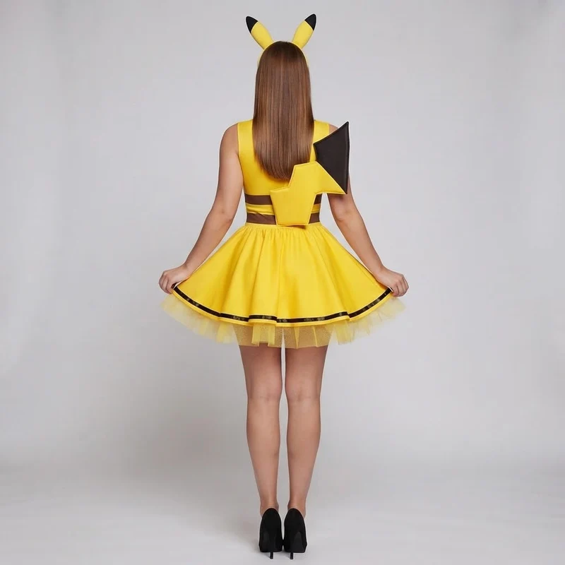 Damen Pikachu-Kostümkleid mit fröhlichem Tüllrock Nord Taschen