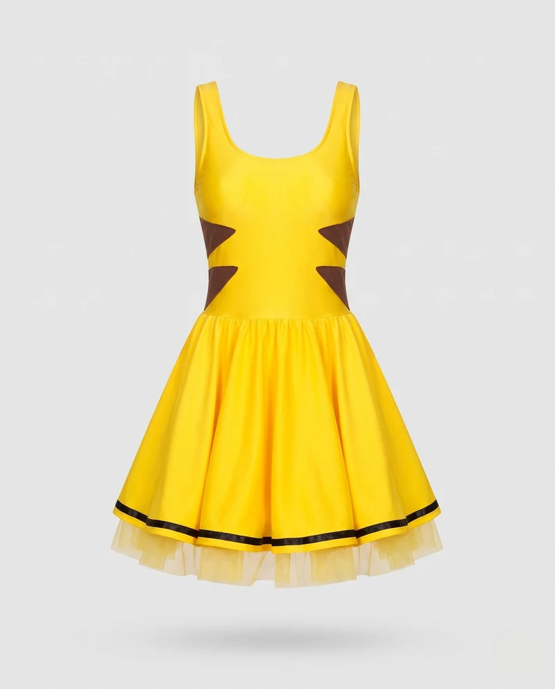 Damen Pikachu-Kostümkleid mit fröhlichem Tüllrock Nord Taschen