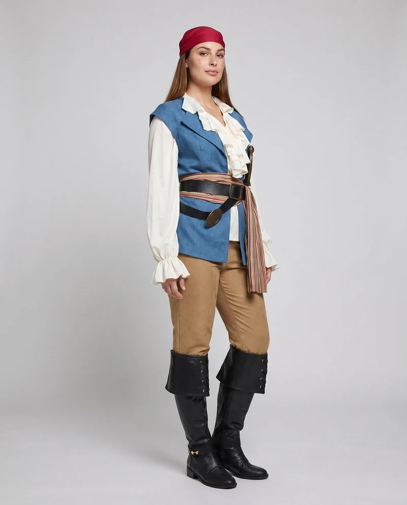 Damen Piratenkostüm mit raffinierten Details und stilvollen Accessoires Nord Taschen