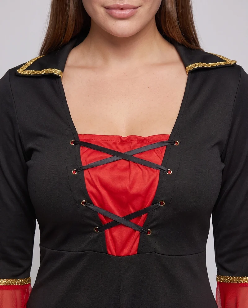 Damen Piratenkostüm mit verzierten Ärmeln und Hut Nord Taschen