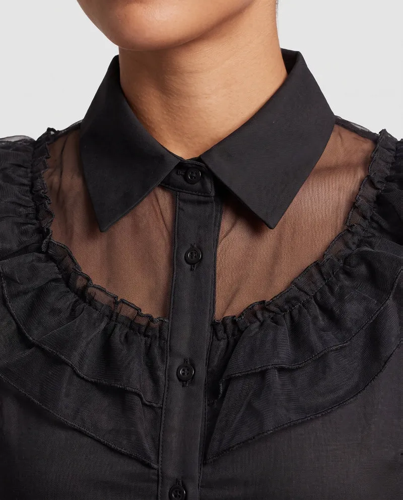 Damen Raffiniertes Tüllkleid mit Volant Nord Taschen