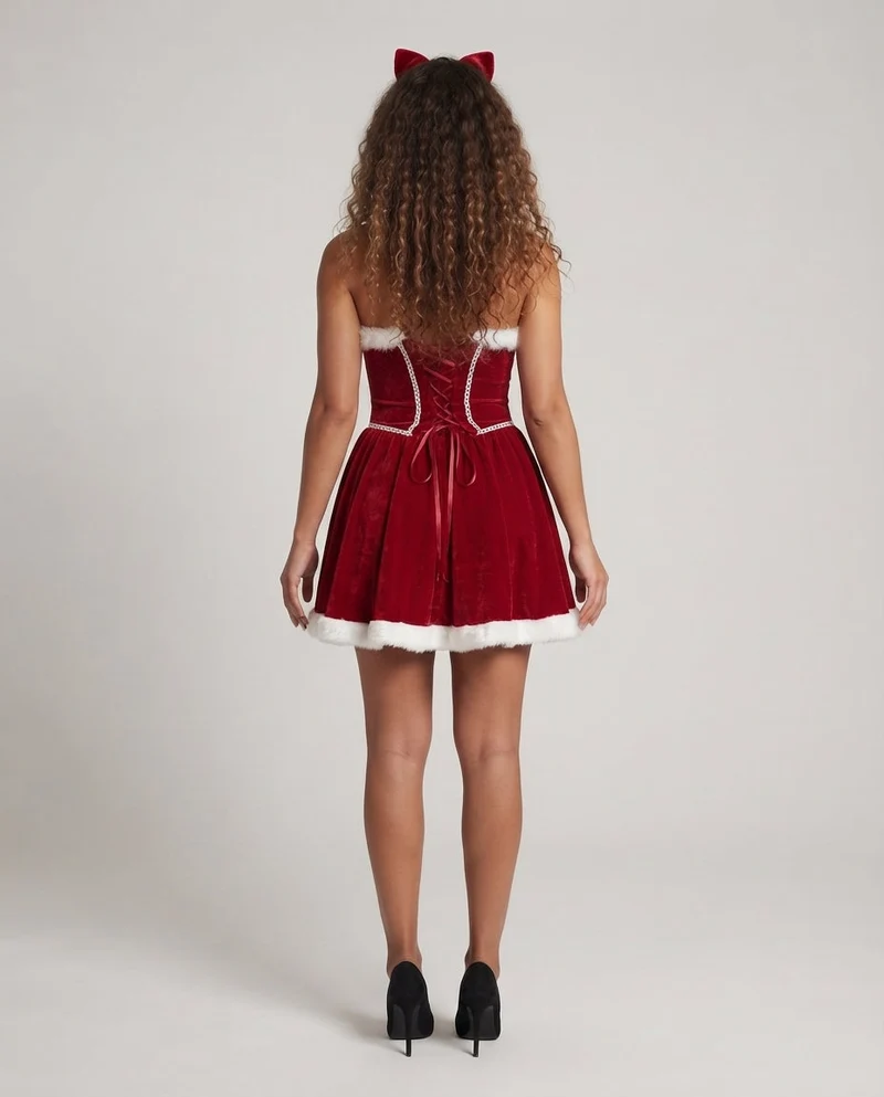 Damen Sexy Weihnachtskleid mit verspielten Details Nord Taschen