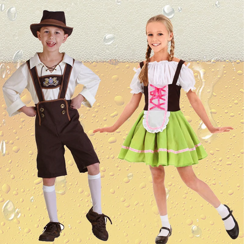 Jungen Trachtenkostüm mit langer Bluse und Hosenträger Nord Taschen