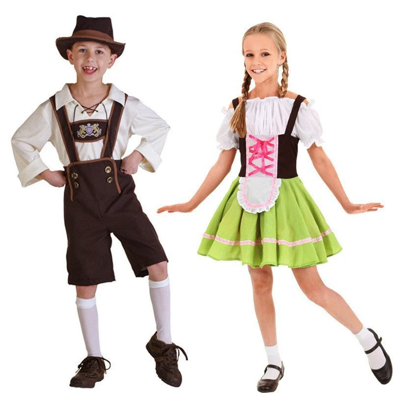 Jungen Trachtenkostüm mit langer Bluse und Hosenträger Nord Taschen