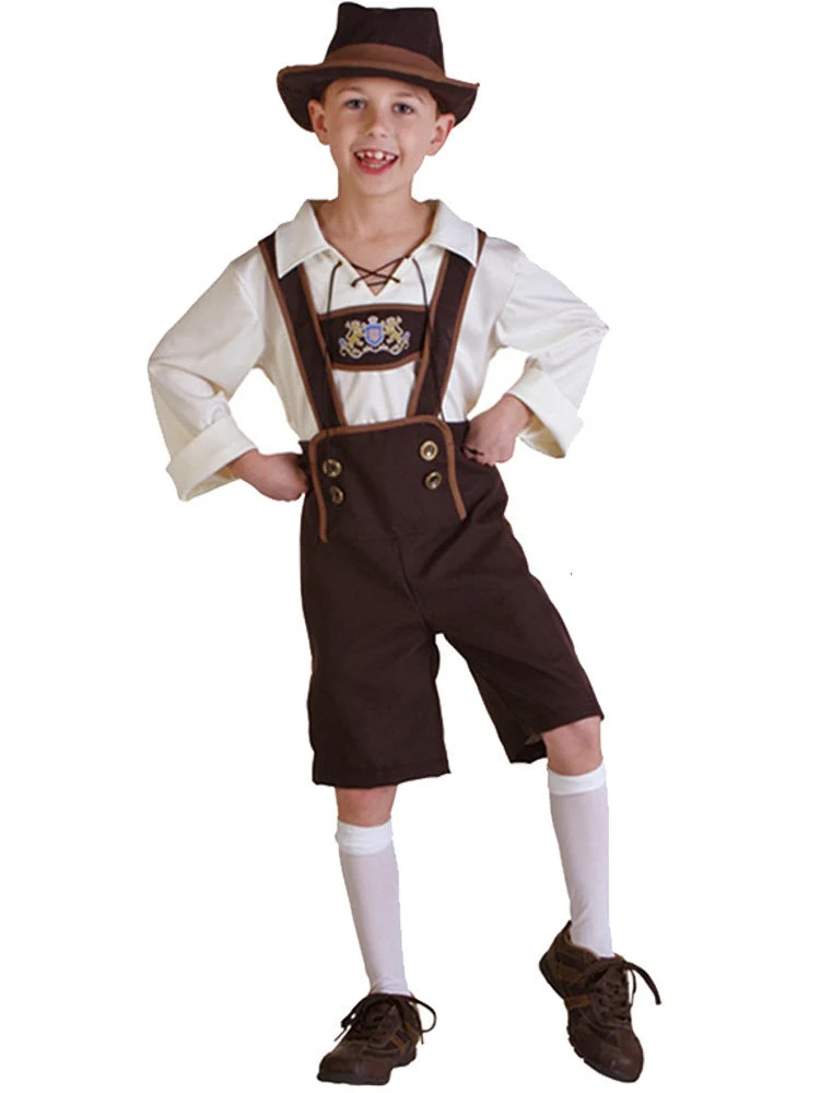 Jungen Trachtenkostüm mit langer Bluse und Hosenträger Nord Taschen