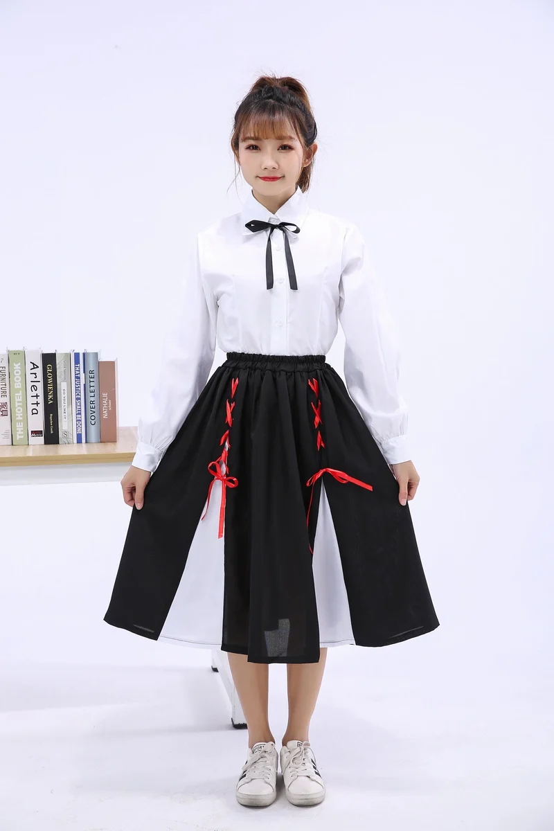 Mädchen Elegante Bluse mit gerafftem Rock und Schleifendetails Nord Taschen