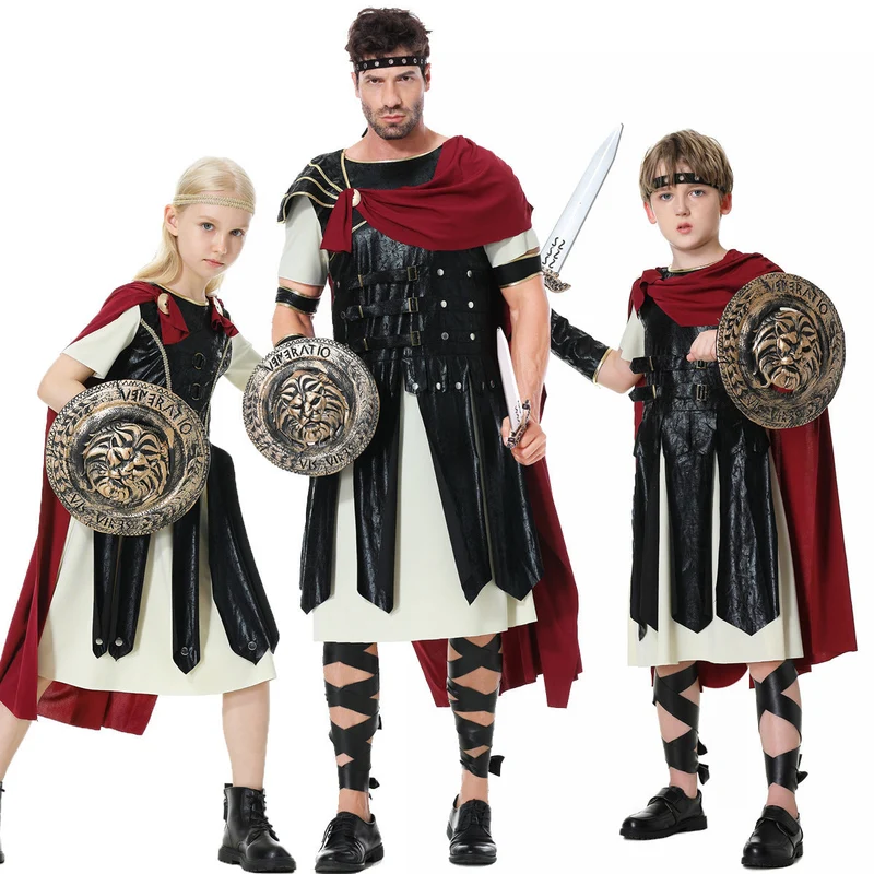 Mädchen Gladiatorinnenkostüm mit Umhang und Accessoires Nord Taschen