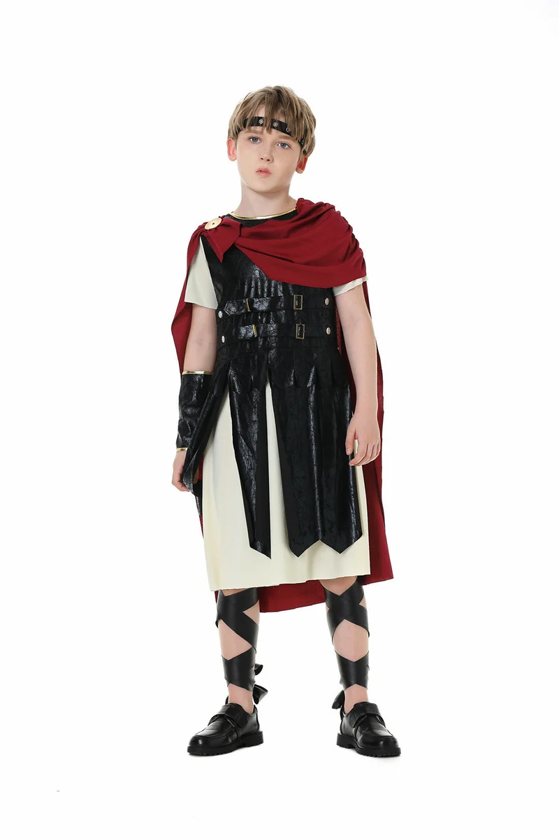 Mädchen Gladiatorinnenkostüm mit Umhang und Accessoires Nord Taschen