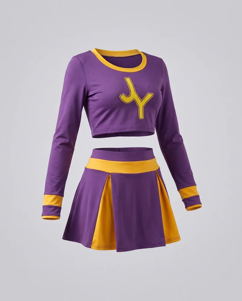 Damen Cheerleader-Kostüm mit Crop-Top und Rock Nord Taschen